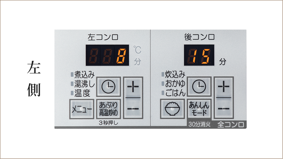操作パネル 左側