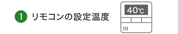 ①リモコンの設定温度