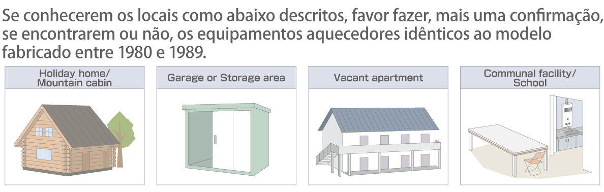 Se conhecerem os locais como abaixo descritos, favor fazer, mais uma confirmação, se encontrarem ou não, os equipamentos aquecedores idênticos ao modelo fabricado entre 1980 e 1989.