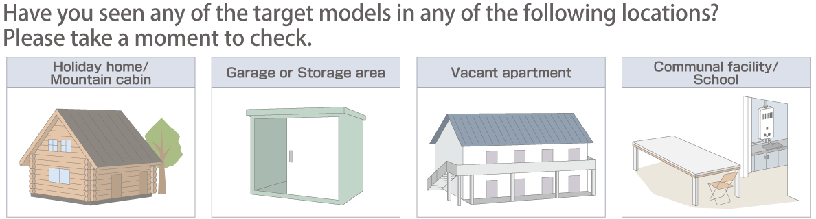 Have you seen any of the target models in any of the following locations? Please take a moment to check.