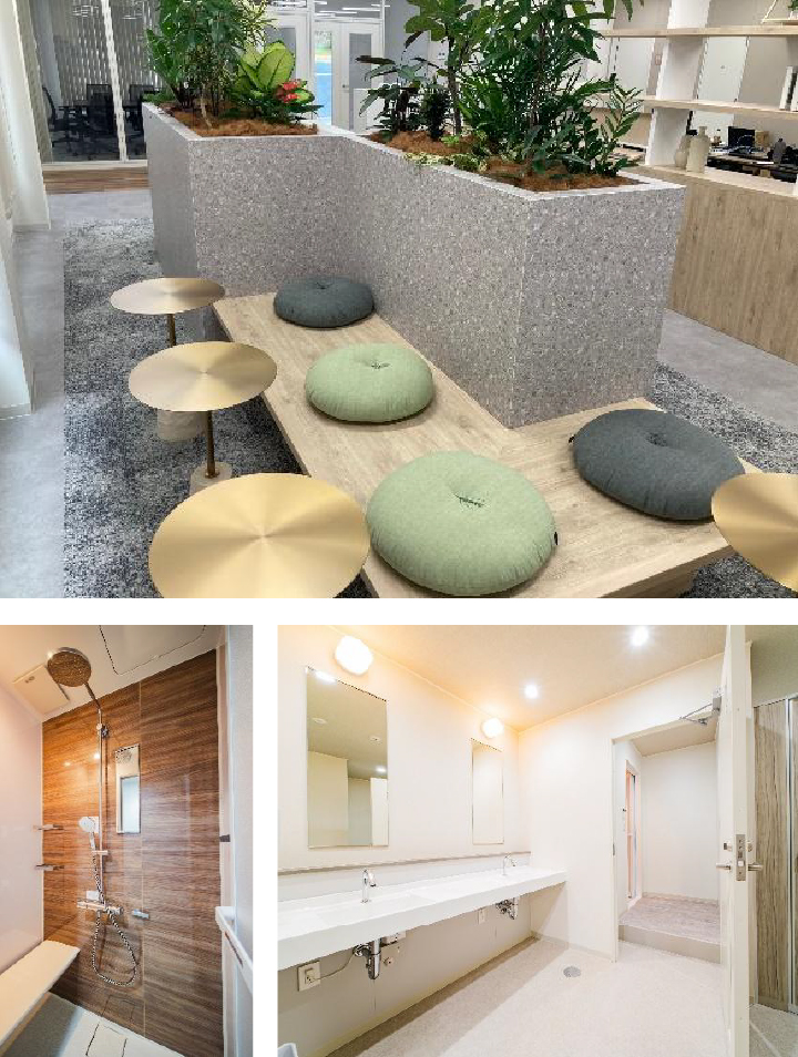 女性ドライバー専用のシャワールームやパウダースペース、トイレも完備しました。