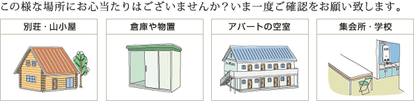 この様な場所にお心当たりはございませんか？いま一度ご確認をお願い致します。